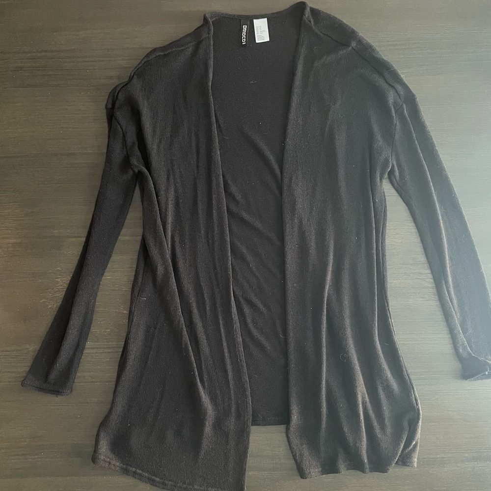 H&M Black Open Knit Wrap Cardigan